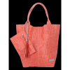 GEANȚĂ DIN PIELE shopper bag Vittoria Gotti coral B22